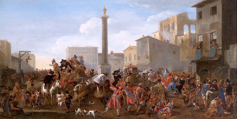 Miel, Jan Carnival in the Piazza Colonna, Rome china oil painting image